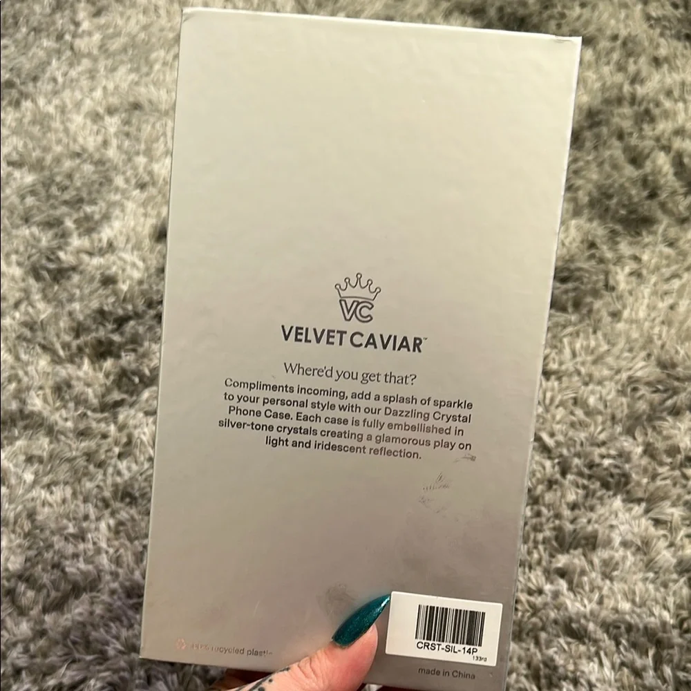 Velvet Caviar Silver Caviar Crystal iPhone 14 Pro Case with Textured Grip